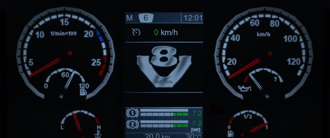 Trucks Realistischer Scania R & Streamline Dashboard Computer 1.39 - 1.40 [Zwei Varianten] Eurotruck Simulator mod