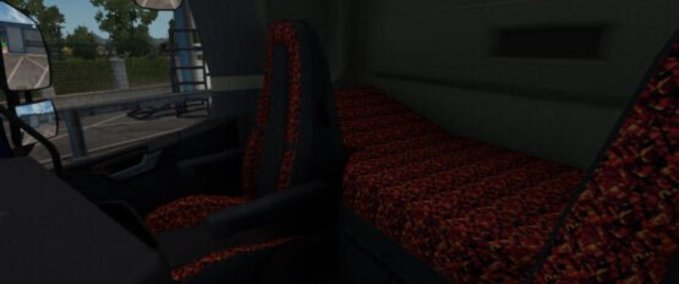 Trucks Volvo 2012 (Sleeper Cab) Sample Red Pluche Interior +Exterior  Eurotruck Simulator mod