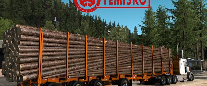 Trailer Temisko Quad Axle Log Anhänger 1.40 American Truck Simulator mod