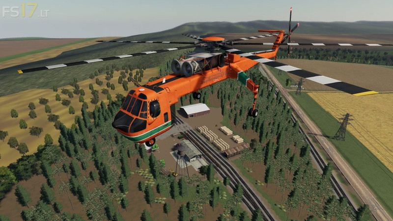 Fs19 Forestry Helicopter V 10 Implements And Tools Mod Für Farming