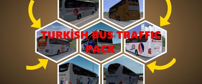 Mods Türkische Busse im Straßenverkehr Paket (1.39 - 1.40) Eurotruck Simulator mod
