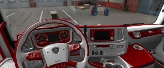 Trucks Scania Next Gen Rot - Weißes Interieur (1.40) Eurotruck Simulator mod