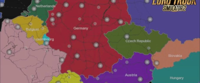Maps Einfach gefärbte Länderkarte (1.40.x)  Eurotruck Simulator mod