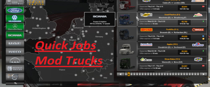 Trucks Schnelle Aufträge mit gemoddeten LKWs  Eurotruck Simulator mod