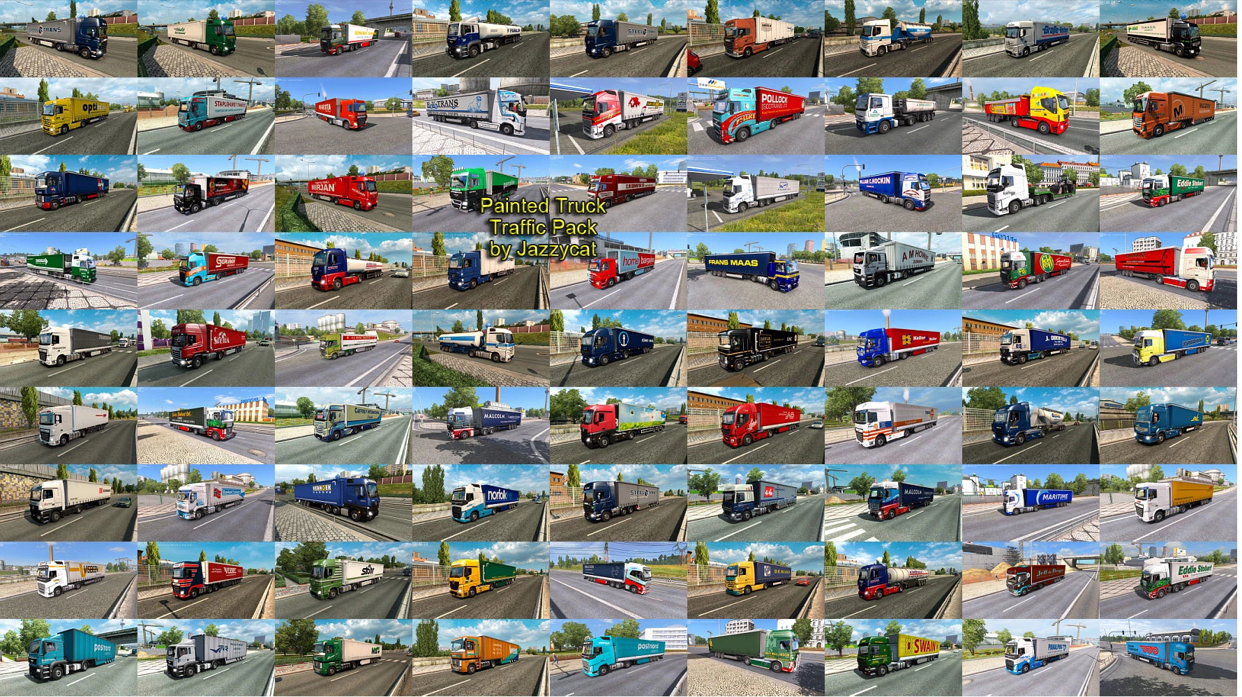 Painted Trucks in Traffic Pack v10.9 (1.38.x) - Thumbnail 1