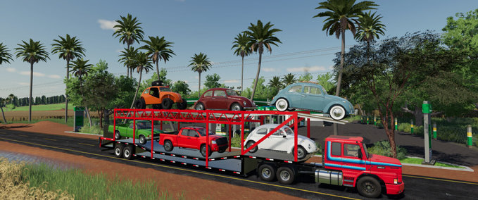 Sonstige Anhänger Autotransportanhänger Landwirtschafts Simulator mod