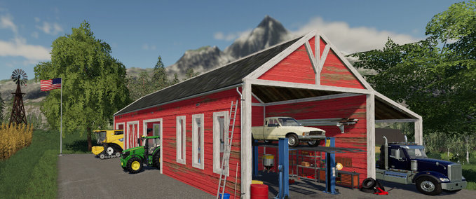 Gebäude Agramark American-Style Garagenschuppen Mit Werkstatt Landwirtschafts Simulator mod