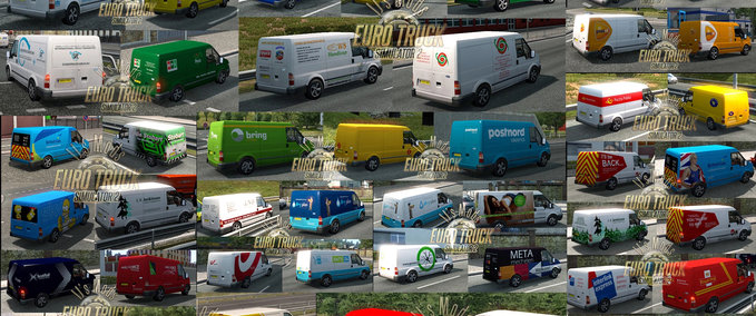 Trucks KI Vans mit realistischen Firmenlogos  Eurotruck Simulator mod