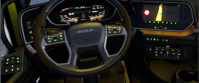 Interieurs Dashboard light Green for DAF 2021 XG Eurotruck Simulator mod