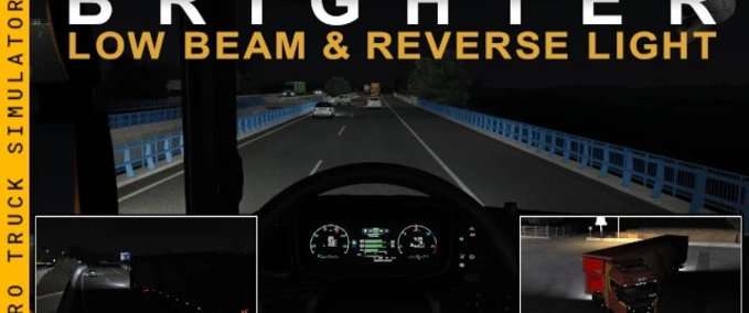 Trucks Brighter Low Beam & Reverse Lights  Eurotruck Simulator mod