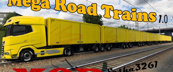 Trailer Mega Road Trains Convoy von Sasha3261 [1.40 - 1.41]  Eurotruck Simulator mod