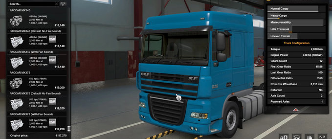 Trucks DAF XF105 PACCAR MX300,MX340 & MX735 [1.40 - 1.41] Eurotruck Simulator mod