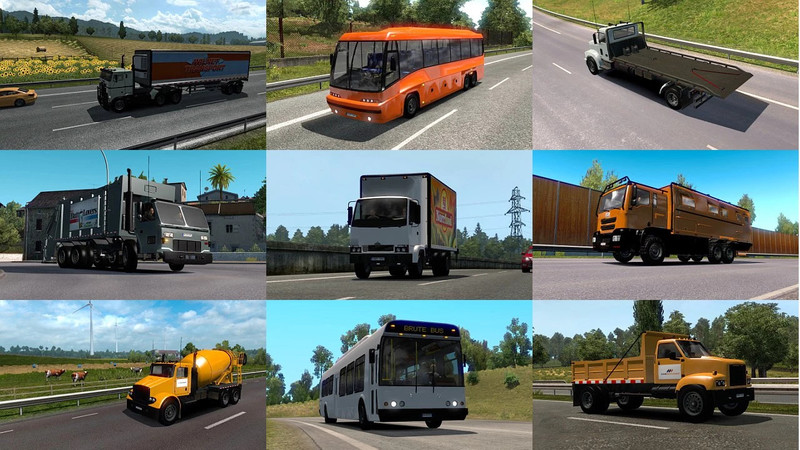 ETS2: GTA 5 Trucks & BusesTraffic Pack v1.0 [1.41] v 2.0.1 Trucks, Mods,  Other, AI, Other Mod für Eurotruck Simulator 2