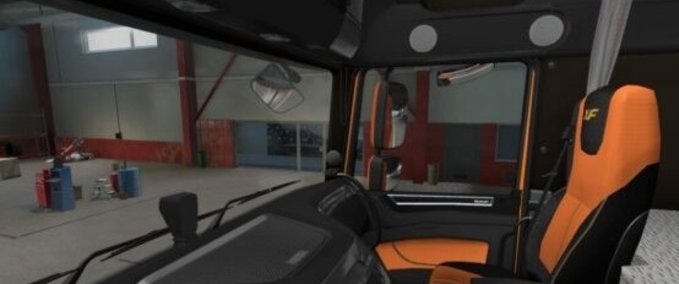 Trucks DAF E6 Grau - Oranges Interieur [1.41.x] Eurotruck Simulator mod