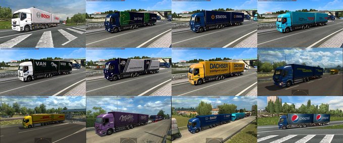 Trucks KI Tandem LKWs im Straßenverkehr Paket von Solaris36 [1.41.x] Eurotruck Simulator mod