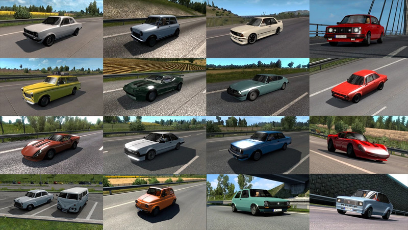 ETS2: GTA V Classic Cars in Traffic Pack v1.9.2 [1.41.x] v 1.9.4 Trucks,  Mods, Other, AI Mod für Eurotruck Simulator 2