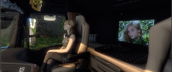 Interieurs Dark brown interior for Mercedes Actros 2009 Eurotruck Simulator mod