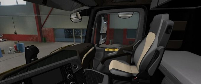 Trucks Mercedes Benz MP4 Schwarz – Goldenes Interieur 1.41.x Eurotruck Simulator mod