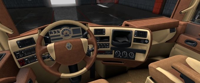 Trucks Renault Magnum helles Bordeaux Leder Interieur 1.41.x Eurotruck Simulator mod