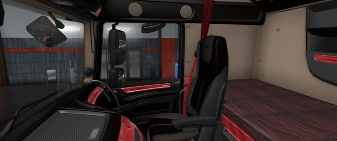 Trucks DAF E6 Rotes Holz Interieur 1.41.x  Eurotruck Simulator mod