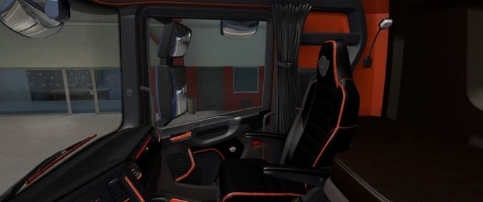 Trucks Scania S & R Schwarz – Oranges Interieur 1.41.x Eurotruck Simulator mod