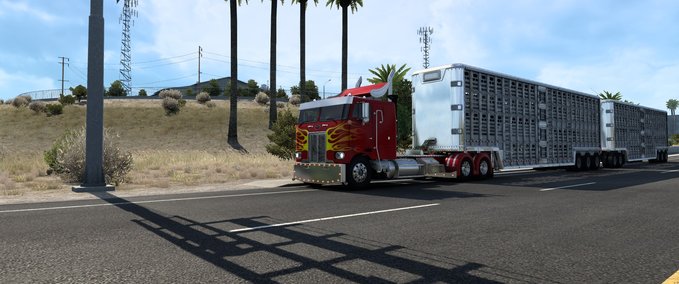 Trailer SCS Viehtransport Doppel -und Dreifach - Anhänger Addon v1.1 [1.41.x] American Truck Simulator mod