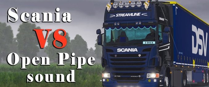 Trucks Scania V8 Open Pipe with Lepidas Team Exhaust System [1.41.x] Eurotruck Simulator mod