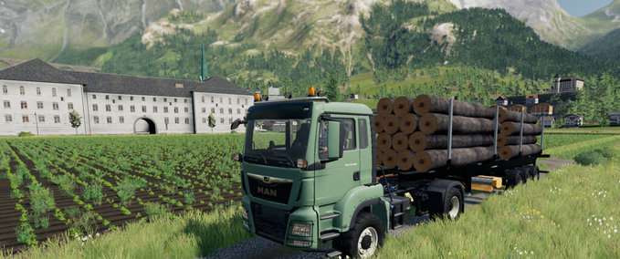 Auflieger Anhänger Für Holzhacker Landwirtschafts Simulator mod
