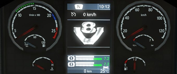 Trucks Scania R & Streamline Realistic Dashboard Computer V8 Screen Addon 1.42 Eurotruck Simulator mod