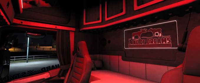 Trucks Red LED Interior Lighting Tuning Mod 1.42 Eurotruck Simulator mod