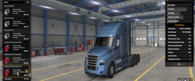 Trucks Motor mit 750 PS und 3500 Nm Drehmoment - Für alle LKWs  American Truck Simulator mod