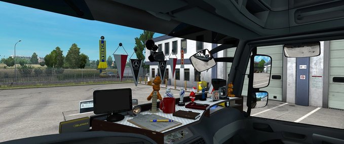 Trucks Actros MP3 Table & Wind-Shield Set [1.42] Eurotruck Simulator mod