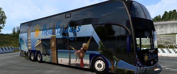 Mods Doppeldecker Busse im Straßenverkehr von Solaris36 [1.42] Eurotruck Simulator mod