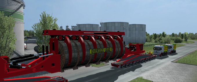 Trailer [ATS] Oversize Convoy Industrial Cable Reel (1.42) American Truck Simulator mod