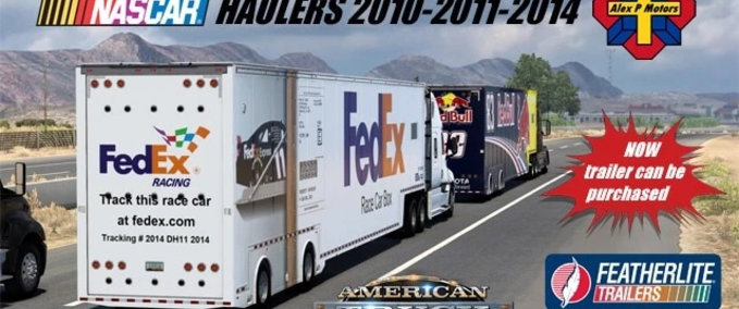 Trailer NASCAR HAULERS 2011 FEATHERLITE TRAILER -UPDATE- [1.42] American Truck Simulator mod