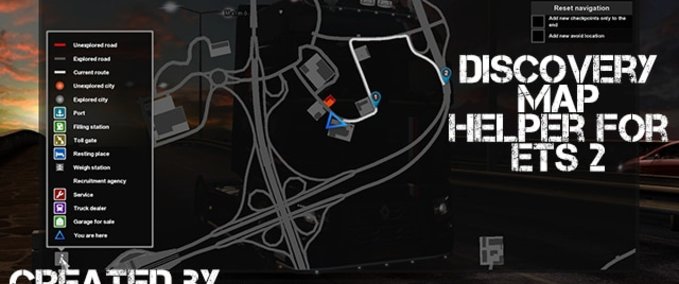Maps Discovery Map Helper [1.42] Eurotruck Simulator mod