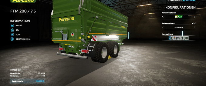 Tandem [FBM Team 22] Fortuna FTM200 Landwirtschafts Simulator mod