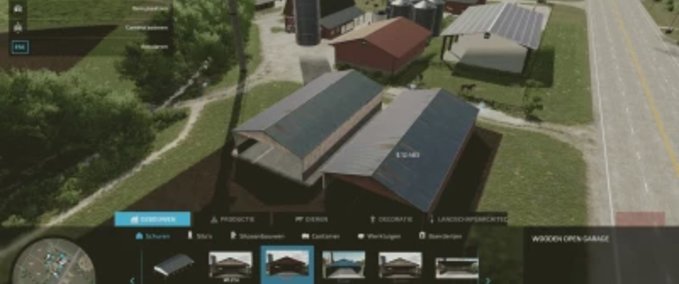 Platzierbare Objekte Offene Garage aus Holz (weiß, braun, rot und blau) Landwirtschafts Simulator mod
