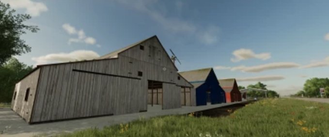 Placeable Objects Wooden Barn In White, Red, Brown Or Blue Farming Simulator mod