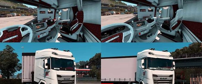 Trucks DAF XG Dänisches Rotes Plüsch Interieur Paket Eurotruck Simulator mod