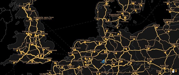 Maps Vollbildkarte  Eurotruck Simulator mod