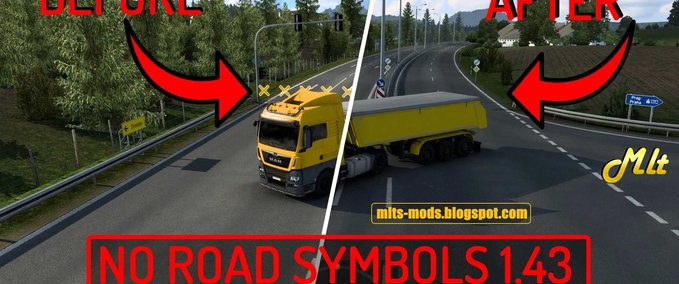 Mods No Road End Symblos  by MLT [1.43] Eurotruck Simulator mod