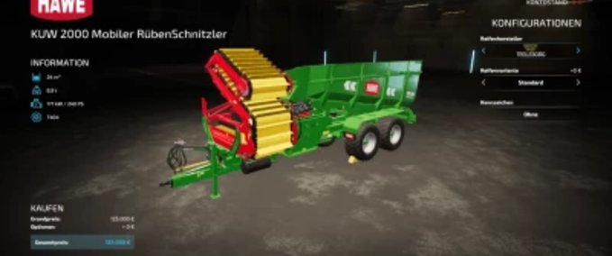 Sonstige Anhänger Hawe 2000 Rübenschneider Landwirtschafts Simulator mod
