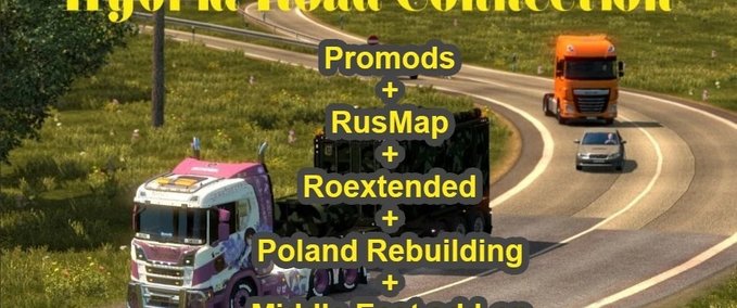 Maps Promods / RusMap /Poland Rebuilding / Roextended Straßenverbindungen [1.43] Eurotruck Simulator mod