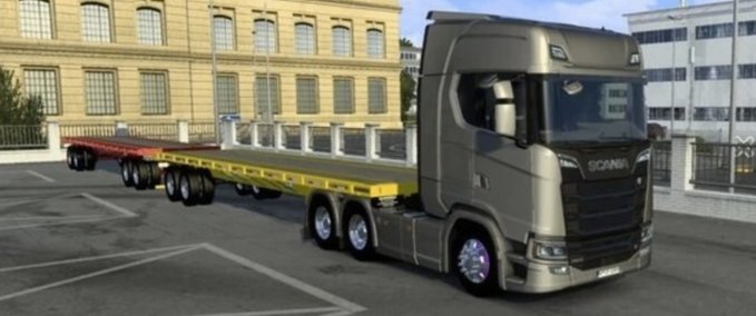 Trailer [ATS] Portacontenedor Barrera Platforms [1.43] American Truck Simulator mod