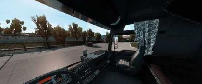 Trucks MAN TGA Graues Dänisches Plüsch Interieur + Exterieur [1.43] Eurotruck Simulator mod