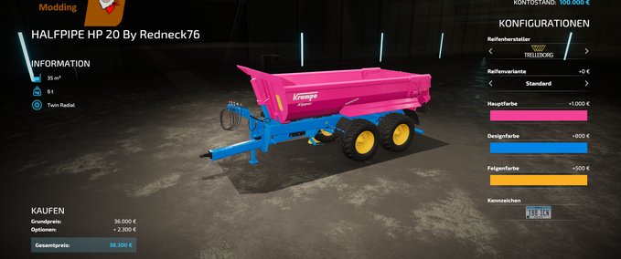 Container & Mulden Krampe Halfpipe HP 20 Landwirtschafts Simulator mod
