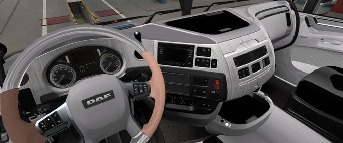 Trucks DAF XF E6 Schwarz - Weißes Interieur [1.43] Eurotruck Simulator mod