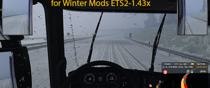 Mods Realer Schneefall von OptionalJoystick für einen Winter Mod [1.43.x] Eurotruck Simulator mod