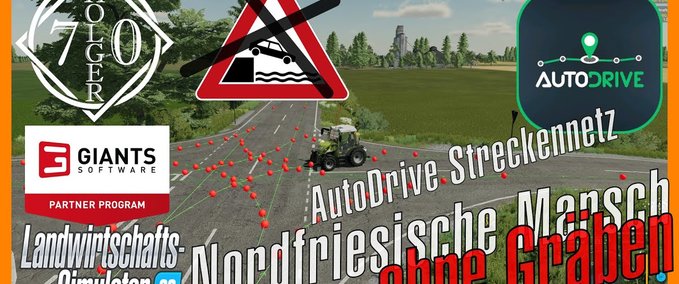 AutoDrive NF-Marsch ohne Gräben 4-fach Streckennetz LS22 Mod Image
